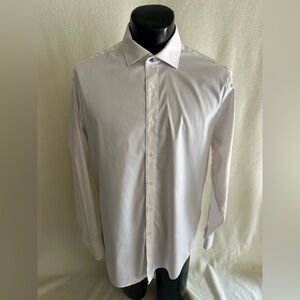 Psycho Bunny Shirt Mens 16.5x34/35  Modern Fit Stretch Non Iron White Shirt EUC